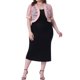 thumbnail image 2 of Cárdigans cortos de talla grande para mujer Agnes Orinda, con frente abierto, mangas cortas, encaje floral y boleros transparentes 1X Rosa, 2 of 6