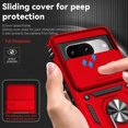 thumbnail image 5 of for Google Pixel 8 Case with Slide Camera Cover HD Screen Protector [ Grade 16ft. Drop Tested]  Ring Holder Kickstand Protective Phone Case for Google Pixel 8 2023 (6.2 inch), Red, 5 of 17