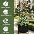 thumbnail image 4 of Zhongma 15.75 x 15.75 x 55 in Raised Garden Bed with Trellis,Heavy Duty Plant Box for Climbing Plants with Drainage Hole, Metal Lattice Planter Gardon Box Planter with Inner Fabric Liners, 4 of 6