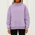 thumbnail image 6 of Lumtrix Mock Neck Sweatshirt Women Trendy Turtleneck Tops Cute Pullover Sweatshirts No Hood Winter Fashion Clothing Fall Long Sleeve Sweater Purple S, 6 of 7