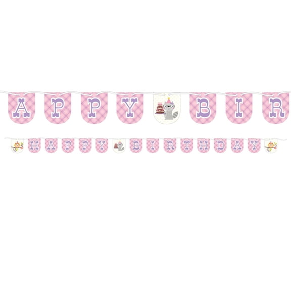 Jungle Animals Pink Birthday Letter Banner 1 Pc