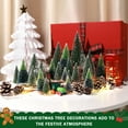 thumbnail image 2 of Ayieyill 35Pcs Mini Christmas Trees Bottle Brush Trees with Pine Cone Snow Powder, Christmas Village Sets, 2 of 6