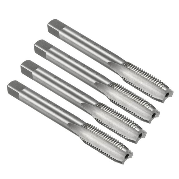 Uxcell 4 Packs M10 x 1.25 H2 High Speed Steel Straight Flutes Metric Machine Screw Thread Taps
