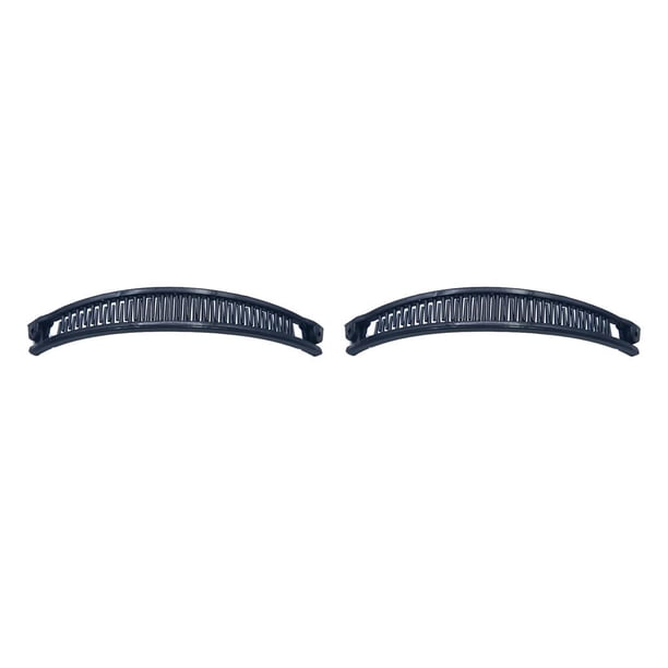 Sonducket Abrazadera para envolver el cabello, accesorio de horquillas DIY, soporte para coleta rizado femenino, pasadores de plátano Negro 2Conjunto