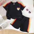 thumbnail image 2 of Toddler Baby Girl Clothes Summer Outfits Short Sleeve Elastic Sweatshirt and Shorts 2 Piece Sweatsuit Set 6-12 Months 12-24 Months 2t 3t 4t 5t 6t 7t 8t 9t Children 5-6 Years, 2 of 7