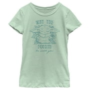 Girl's Star Wars: The Mandalorian Grogu May the Fourth Be With You Graphic Tee Mint X Small