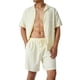thumbnail image 2 of Sunloudy Conjunto de traje de 2 piezas para hombre, camisa de manga corta con cuello vuelto de color sólido + pantalones cortos para el verano Sunloudy  S/M/L/XL/XXL, 2 of 9