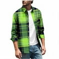 thumbnail image 2 of Donemore Men Casual Fashion Button Checkered Print Long Sleeve Turndown Elastic Blouse Shirt, 2 of 5