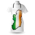 thumbnail image 4 of Ireland Map Apron, Cartoon Style Art of Mapping on a Plain Background Irish Colors, Unisex Kitchen Bib with Adjustable Neck for Cooking Gardening, Adult Size, Orange Green and White, by Ambesonne, 4 of 4