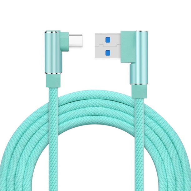 2x Câble USB Type C, 6 Pieds Angle Droit 90 Degrés Câble de Chargeur Tressé en Nylon Charge Rapide et Cordon de Synchronisation de Données pour Samsung Galaxy S10/S10E/S10+, S9/S9+, Note10 9/8 Google Pixel XL, LG G5 G6 V20 Pixel