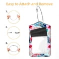 thumbnail image 2 of Square PU Leather Luggage Tags - 2 Pack with Privacy Cover and Stainless Steel Ring - Suitable for Travel, Backpack, Handbag - Suitcase Tags, Travel Tag Tropical Leaves Flower, 2 of 7