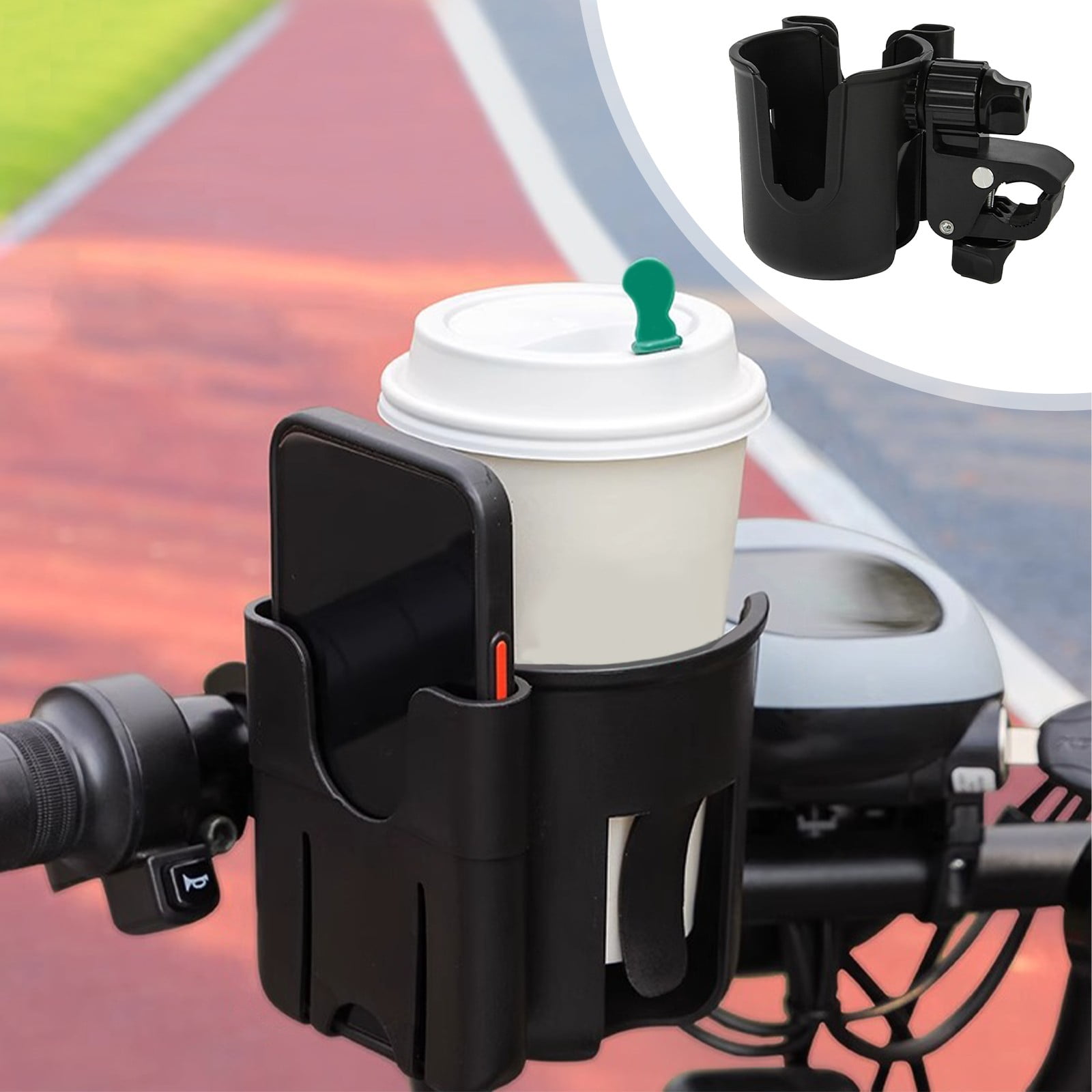 Hobeauty Bike Cup Holder Bicycle Cup Holder with Phone Mount Universal Non slip Drink Holder for Bikes Scooters More 3 in 1 Design Holds Water for Mobile Walmart