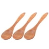 Home Kitchen Tableware Porridge Soup Condiment Wooden Scoop Spoon Brown 3pcs