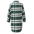 thumbnail image 5 of Jinhomg Warm Flannel Jacket for Women Loose Fit Comfy Mid Length Button Down Shacket 2026 Trendy Plaid Printed Long Sleeve Shirt Jackets with Pockets Army Green M, 5 of 6
