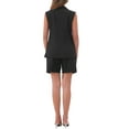 thumbnail image 3 of INSPIRE CHIC Blazer Vest Shorts Suit Set for Women's Summer Sleeveless Blazer Shorts Business Casual 2 Piece Outfits S Black, 3 of 6