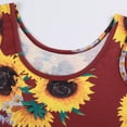 thumbnail image 4 of snowsong Summer Dress,Sundresses for Women Women Sleeveless Sunflower Print Summer Beach A Line Casual Dress Party Dress Beach Dress,Vacation Dresses,Hawaiian Dresses Wine Dress M, 4 of 7