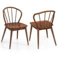 thumbnail image 1 of Costway Wooden Dining Chair Set of 2 with High Spindle Back Rubber Wood Legs Wide Seat, 1 of 9