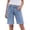 Blue, variant on Casual Pants for Women 5 Inch Knee Length Bermuda Casual Straight Leg Jeans with Pockets Mid Waist Distressed Hem Comfort Womens Slacks