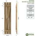 thumbnail image 2 of Ekena Millwork 11 1/2"W x 53"H Americraft Three Board (2 Batten) Exterior Real Wood Spaced Board-n-Batten Shutters w/ Z-Bar (Per Pair), Sojourn Blue, 2 of 10