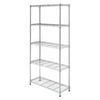 Whitmor Adjustable 36"W x 14"D x 72"H 5-Shelf Freestanding Storage Shelves, Chrome, Adult Use