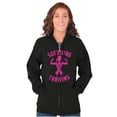 thumbnail image 3 of Breast Cancer Surviving & Thriving Zip Hoodie Sweatshirt Women Brisco Brands S, 3 of 6