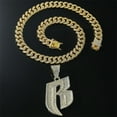 thumbnail image 2 of Hip Hop Cuban Chains Large Letters B Pendant Necklace With 13mm Miami Cuban Chain Iced Out Bling HipHop Necklaces Fashion Jewelry, 2 of 8