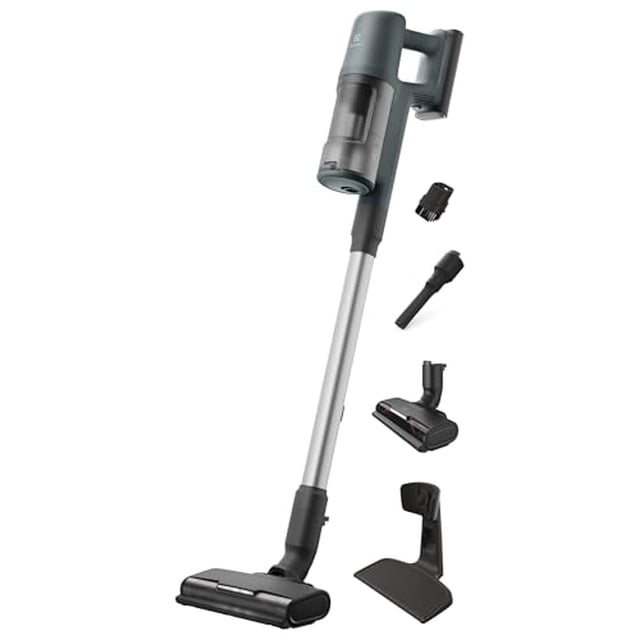 Aspiradora de escoba inalámbrica Electrolux Ultimate600 con boquilla de cerdas PowerPro y depósito de polvo de mayor capacidad, 50 minutos de autonomía, 3 modos de potencia, color verde océano