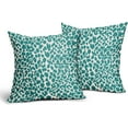 thumbnail image 2 of Teal Cheetah Throw Pillow Covers 20X20 Inches Set of 2 Leopard Decorative Pillow Cases Animal Wildlife Pillow Cover with Zipper Home Decor for Sofa Couch Housewarming Gift Bed Porch Outdoor, 2 of 6