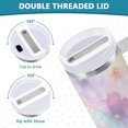 thumbnail image 5 of 30 oz Tumbler With Handle Stainless Steel Insulated Tumbler With Lid for Car Cup Holder Watercolor Pastel Rainbow Flowers, 5 of 9
