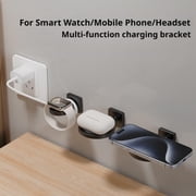 3-in-1 Charging Stand for Watch Phone Earbuds, Wall Mount ABS Organizer, Space Saving