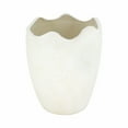 thumbnail image 6 of Classic Terracotta Wavy Rim Vase for Living Room Decor - Decorative Flower Vase for Home Display - Textured Sculptural Accent for Room, Bedroom, House, Office and Table Placement  - 12", Ivory & Tan, 6 of 11