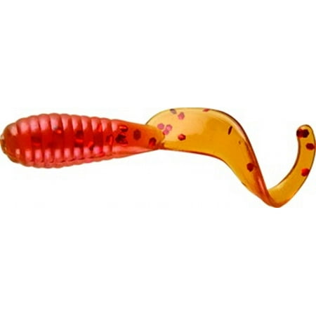 Mister Twister LB20-20RS Lil Bit Curl Taily Grub 1 Motor Oil/Red - LB20-20RS