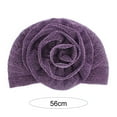thumbnail image 6 of Limei Women Turban Flower Caps Elastic Beanie Headscarf Vintage Headwrap Hats (Purple), 6 of 7