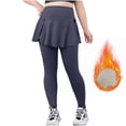 thumbnail image 2 of Mifsaly Womens Fleece Lined Skirted Leggings High Waisted Thermal Winter Activewear Pants for Running Yoga and Everyday Casual, 2 of 6