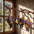 thumbnail image 2 of Bats Halloween Decorations Stained Glass Suncatcher Three Bats Hanging Window Ornament Gothic Art for Home Party Spooky Room by PALIFEUR, 2 of 8