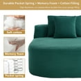 thumbnail image 6 of Sleeper Sofa, Chaise Lounge Chair, Oversized Convertible Sofa Bed with Deep Plush Corduroy Seat, No Assembly Required, for Living Room Lounging, Green, 6 of 11