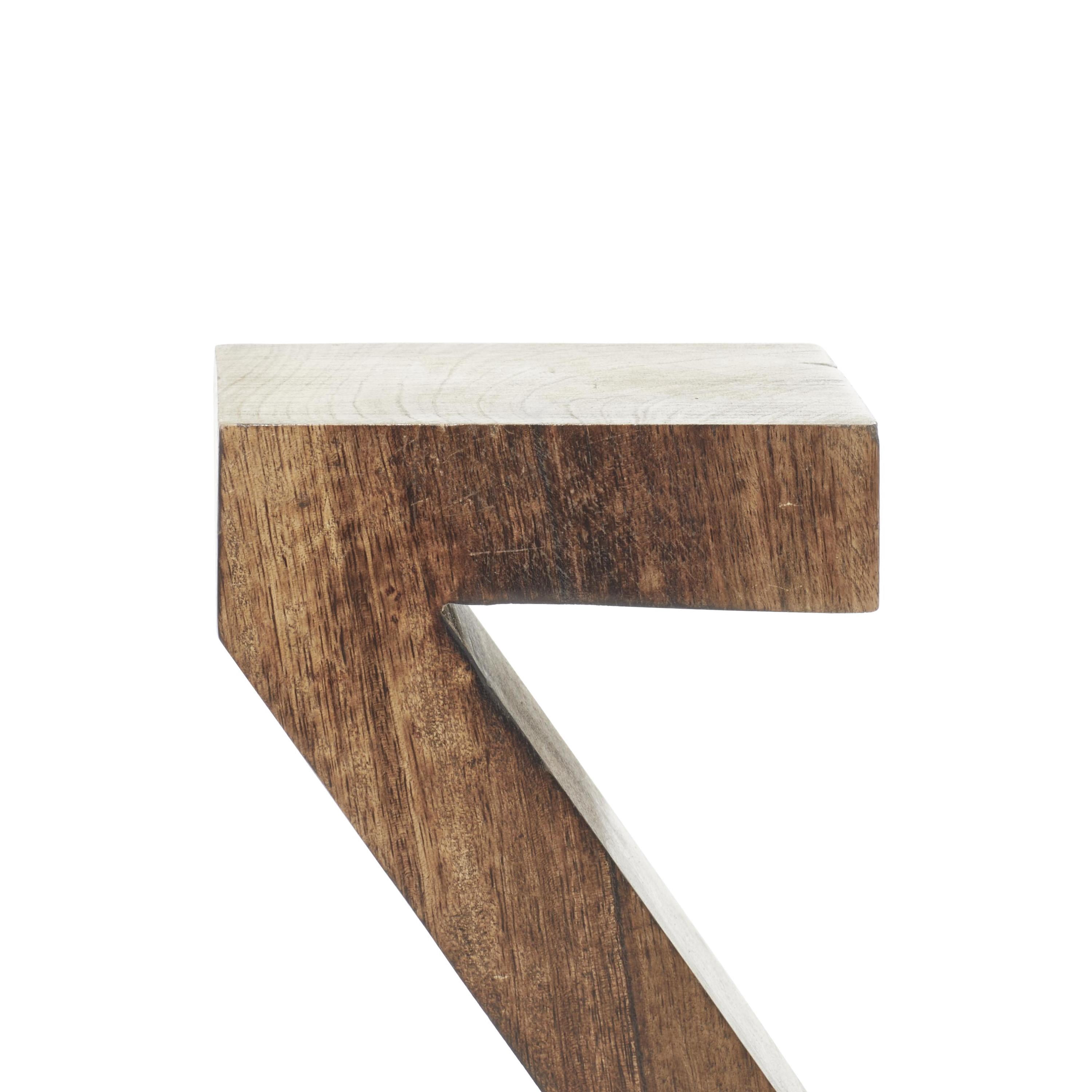 DecMode 5" A Z Dark Brown Mango Wood Bookends (Set of 2)