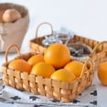 thumbnail image 3 of Cesta de pan y fruta tejida a mano y bandejas para servir para comedor, mesa de café, encimera de cocina, con asa, 3 of 7