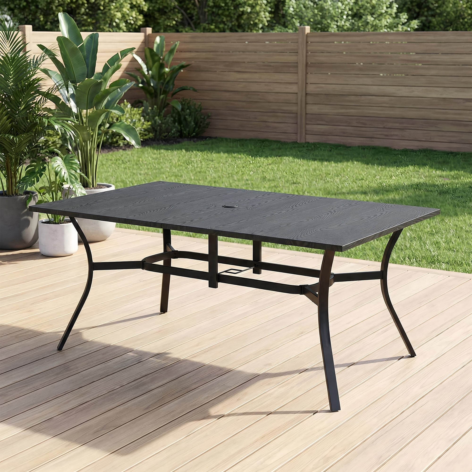 1 Pieces Oudoor Indoor Dinning Rectangular table Black Color
