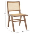 thumbnail image 3 of SAFAVIEH Couture Hattie Contemporary Rattan Solid Dining Chair, Brown (Set of 2), 3 of 13