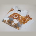 thumbnail image 6 of Men LAVERITA European Fashion Crew Shirt Rhine Stones Crown Florals 12089 White, 6 of 9
