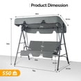 thumbnail image 7 of Ktaxon 3-Person Porch Swing with Stand, Outdoor Swing Chair with Adjustable Canopy & Cushion, Gray, 7 of 7