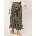 thumbnail image 3 of Moomaya Printed A-Line Skirt With Slit For Women, High Waist Midi Skirts, 3 of 8