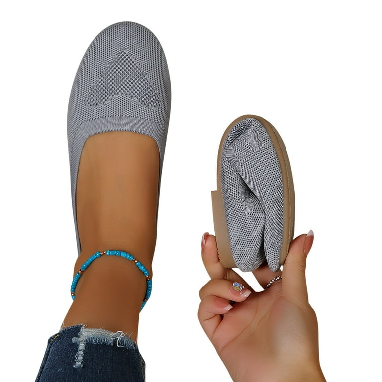 Pavers Sandals for Women Mesh Surface Casual Shoes Shallow Mouth Easy To Wear Off Flat Shoes Comfortable Breathable Sandals Summer Closed Toe Sandals Slip On Flat Sandals Size 3.5 7.5 Walmart