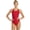 Red, variant on Solid Thin Strap One Piece Swimsuit, High Cut, Unpadded, Athletic (Women’s)
