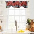 thumbnail image 4 of Tie Up Valances for Windows, 4th of July Adjustable Valance Curtains Window Treatment for Living Room, Patriotic Red Poppy Flowers American Flag Rod Pocket Kitchen Curtains & Drapes 42x18 Inch, 4 of 9