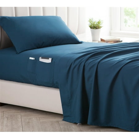 BYB Bedside Pocket Sheet Set - Supersoft Nightfall Navy