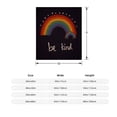 thumbnail image 3 of Durable Soft & Warm Flannel Blanket - Cozy Rainbow Design with ' Be Kind ' Phrase Perfect for Sofa Travel Bed & Chair, 3 of 5