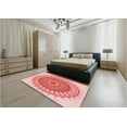 thumbnail image 5 of Ahgly Company Machine Washable Indoor Round Transitional Deep Rose Pink Area Rugs, 6' Round, 5 of 7