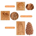 thumbnail image 1 of Molde de madera para galletas, flor, cono de pino, sello tallado para galletas, 3 uds. (A/B/C), 1 of 6